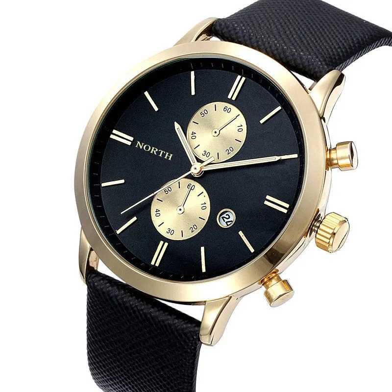 Funland New Fashion Luxury Men Japan Casual Leather Watches Waterproof Date Military Wristwatch Watches