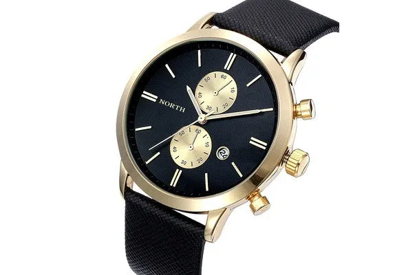 Funland New Fashion Luxury Men Japan Casual Leather Watches Waterproof Date Military Wristwatch Watches