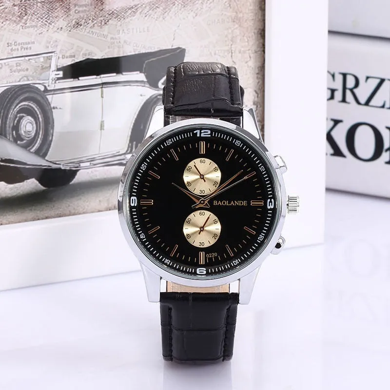 Funland New Fashion Luxury Men Japan Casual Leather Watches Waterproof Date Military Wristwatch Watches