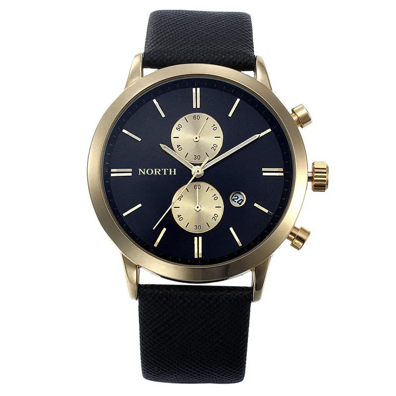 Funland New Fashion Luxury Men Japan Casual Leather Watches Waterproof Date Military Wristwatch Watches