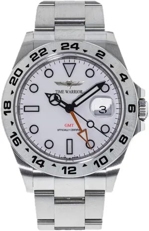GMT Watches for Men 42mm Sport Waterproof Stainless Steel Sapphire Glass, Wrist Watch