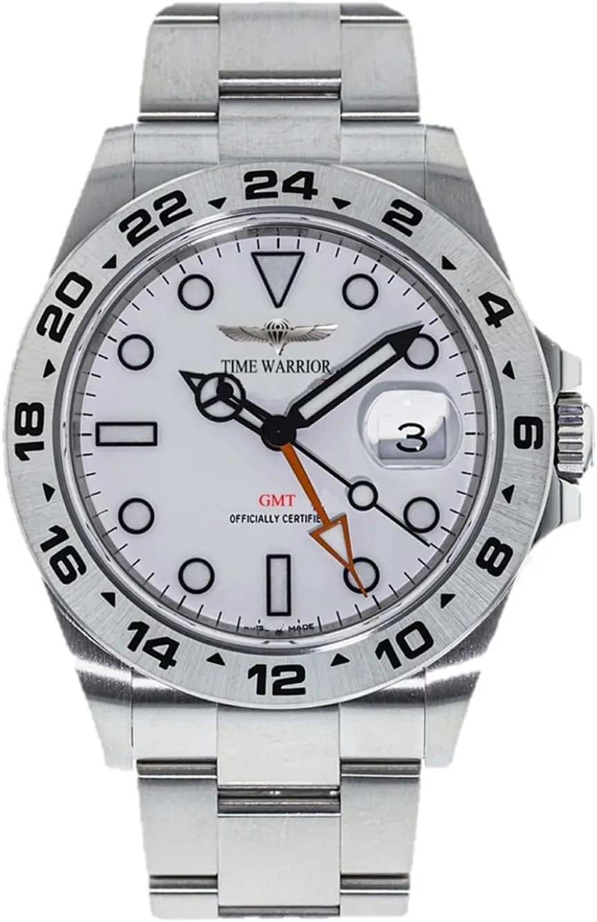 GMT Watches for Men 42mm Sport Waterproof Stainless Steel Sapphire Glass, Wrist Watch