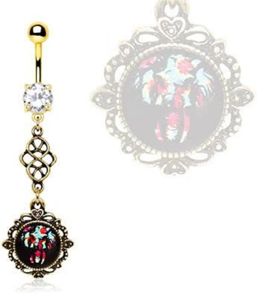 Gold Plated Elephant Pendant Dangle WildKlass Navel Ring
