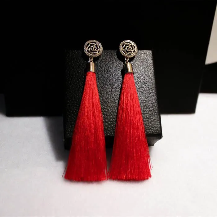 Gold plated New tassel long earrings for women bijoux fashion jewelry