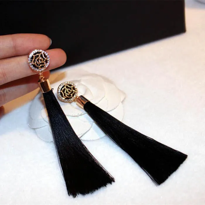 Gold plated New tassel long earrings for women bijoux fashion jewelry