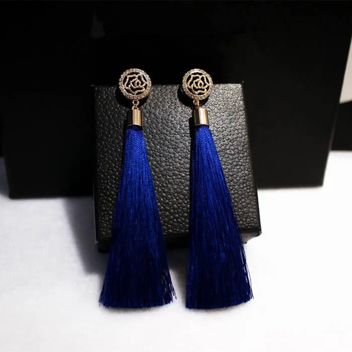 Gold plated New tassel long earrings for women bijoux fashion jewelry