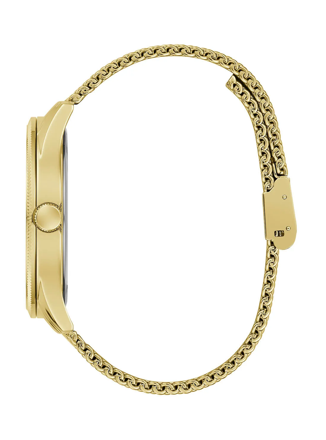 Gold Reputation Black Logo Mesh Watch