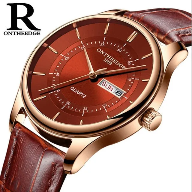 High Quality Perfect Men's Upscale Everyday Watch Men Leather Waterproof 30M Watches Business Fashion Japan Quartz Movement Auto Date Male Clock