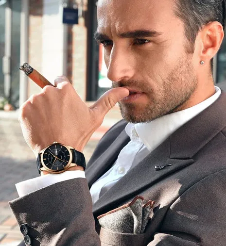 High Quality Perfect Men's Upscale Everyday Watch Men Leather Waterproof 30M Watches Business Fashion Japan Quartz Movement Auto Date Male Clock