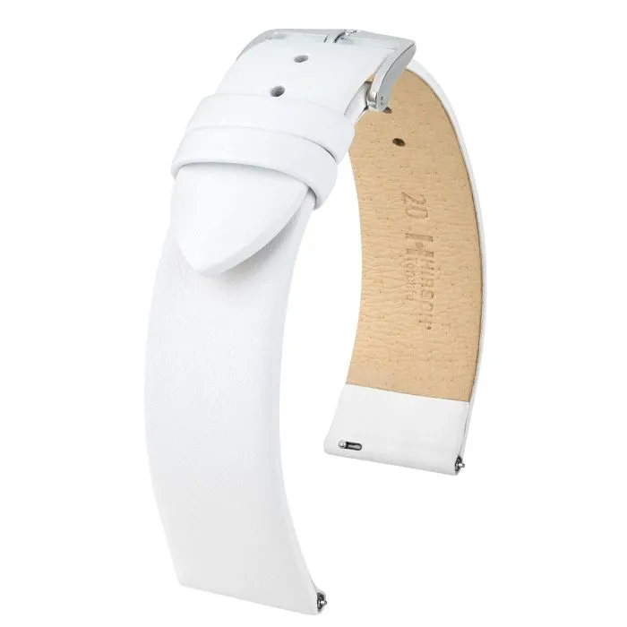 Hirsch TORONTO Calf Watch Strap in WHITE