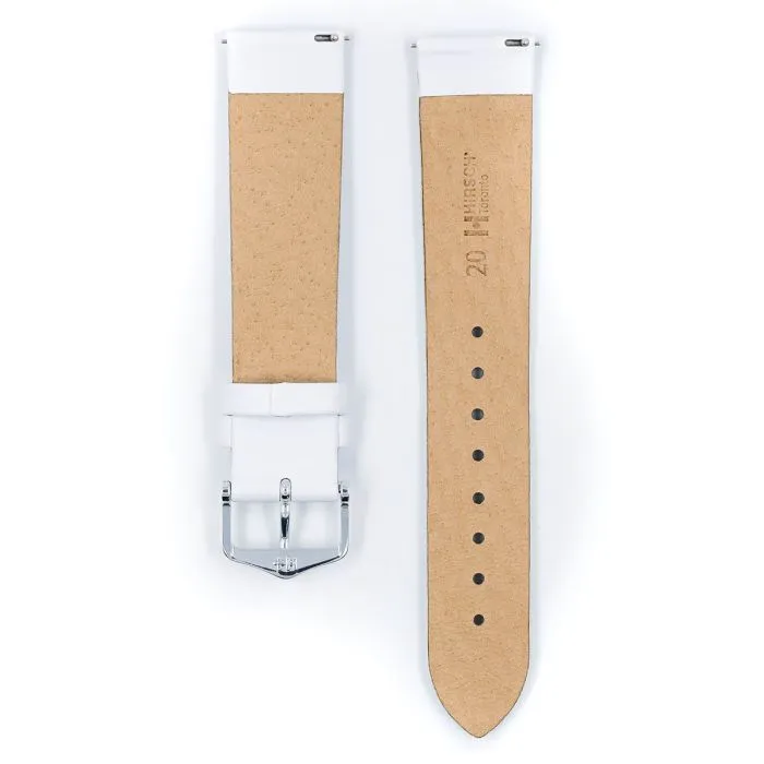Hirsch TORONTO Calf Watch Strap in WHITE