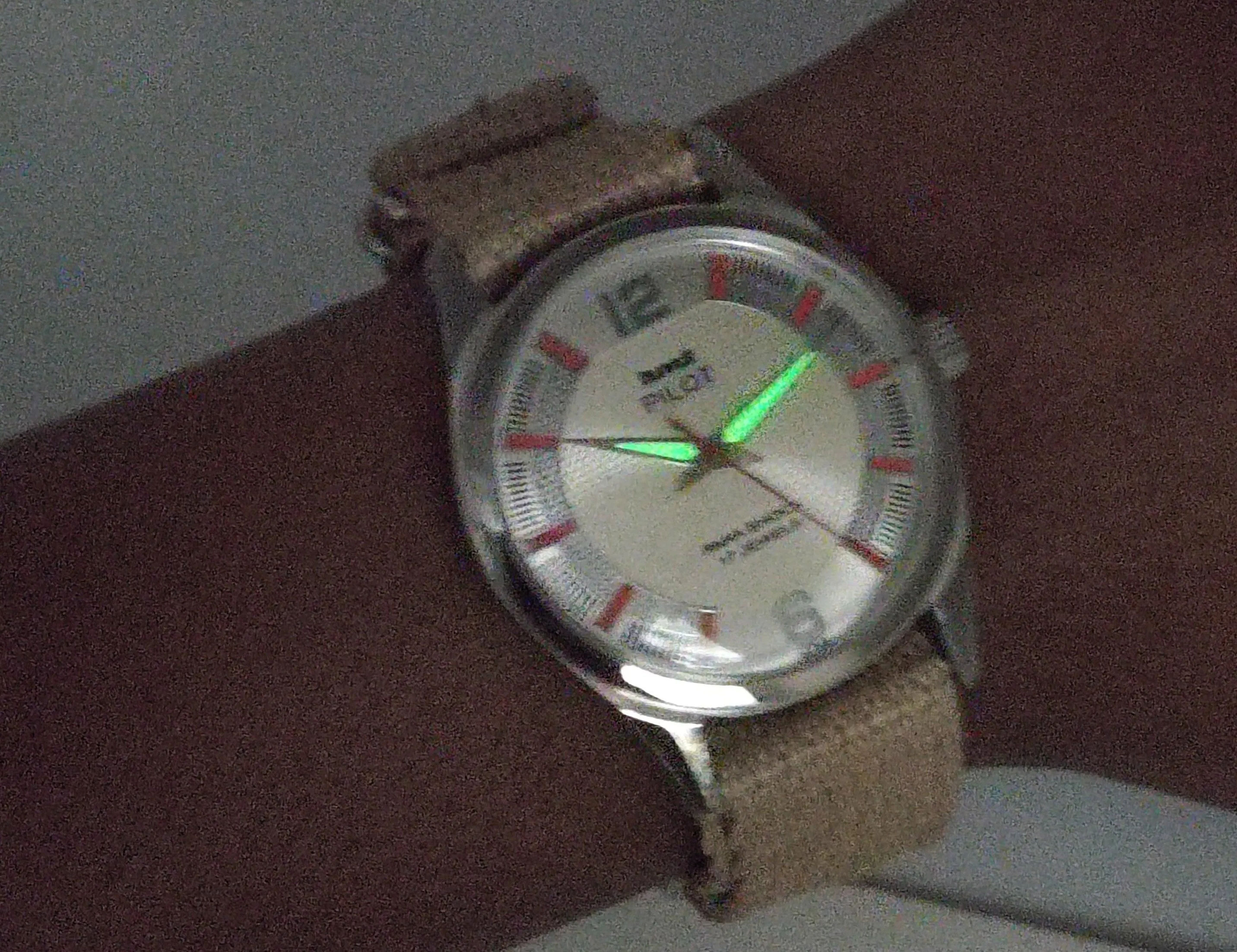 HMT Pilot Para Shock 17 Jewels Pearl Dial Radium Hands Transparent Back Mechanical Hand winding Men's Wrist Watch
