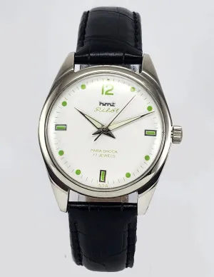 HMT Pilot Para Shock 17 Jewels White Dial Mechanical Hand winding Men's Wrist Watch