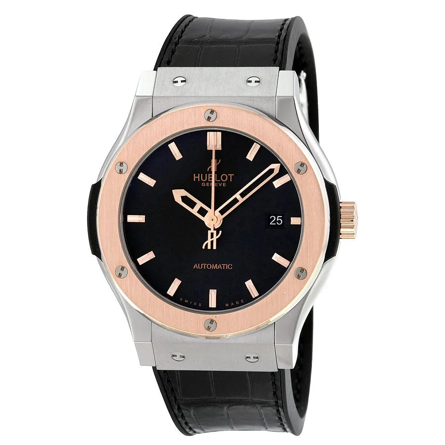 Hublot Classic Fusion Automatic Titanium Dial Black Alligator Leather Men's Watch 542.NO.1180.LR