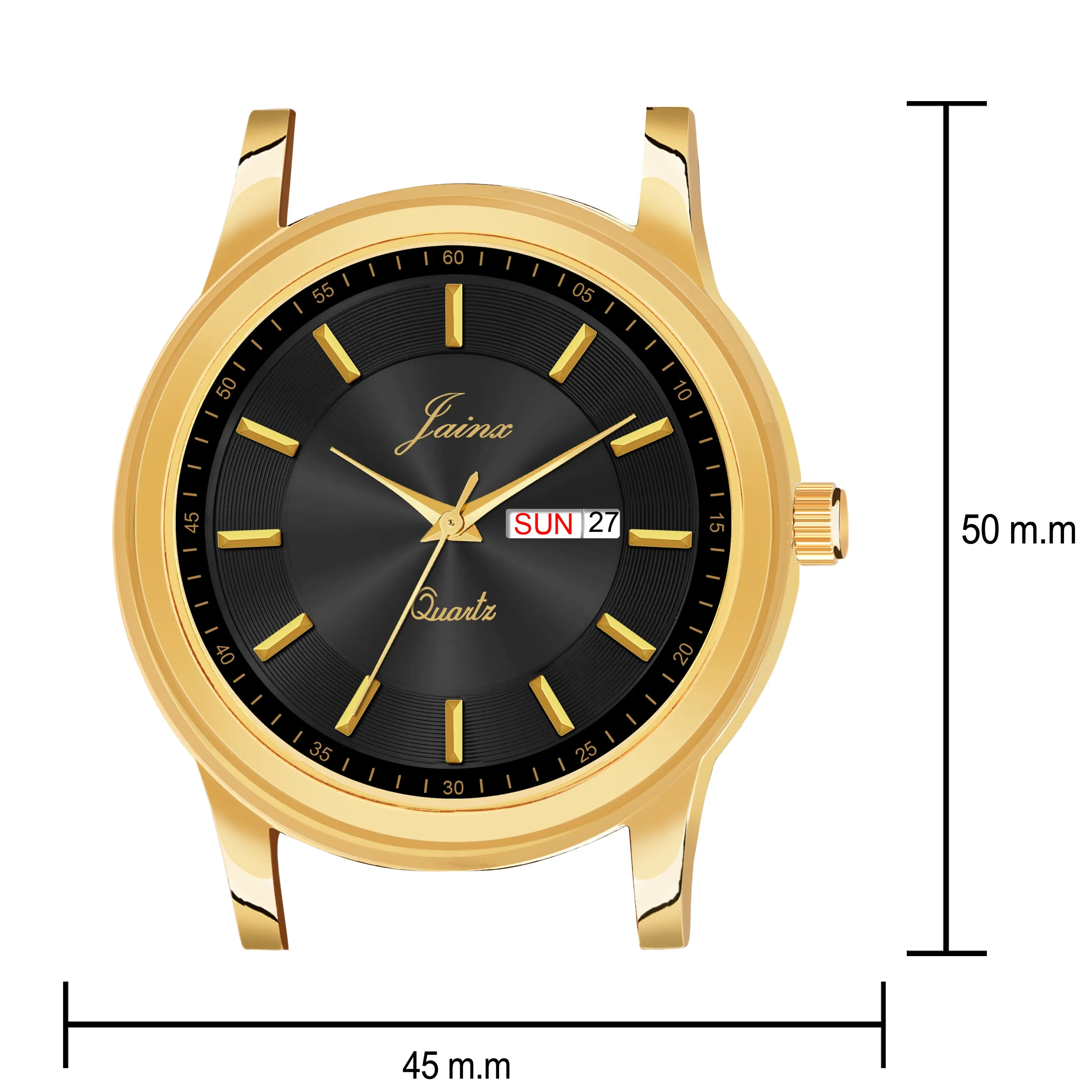 Jainx Premium Day & Date Feature Black Dial Analogue Watch For Men - JM1177