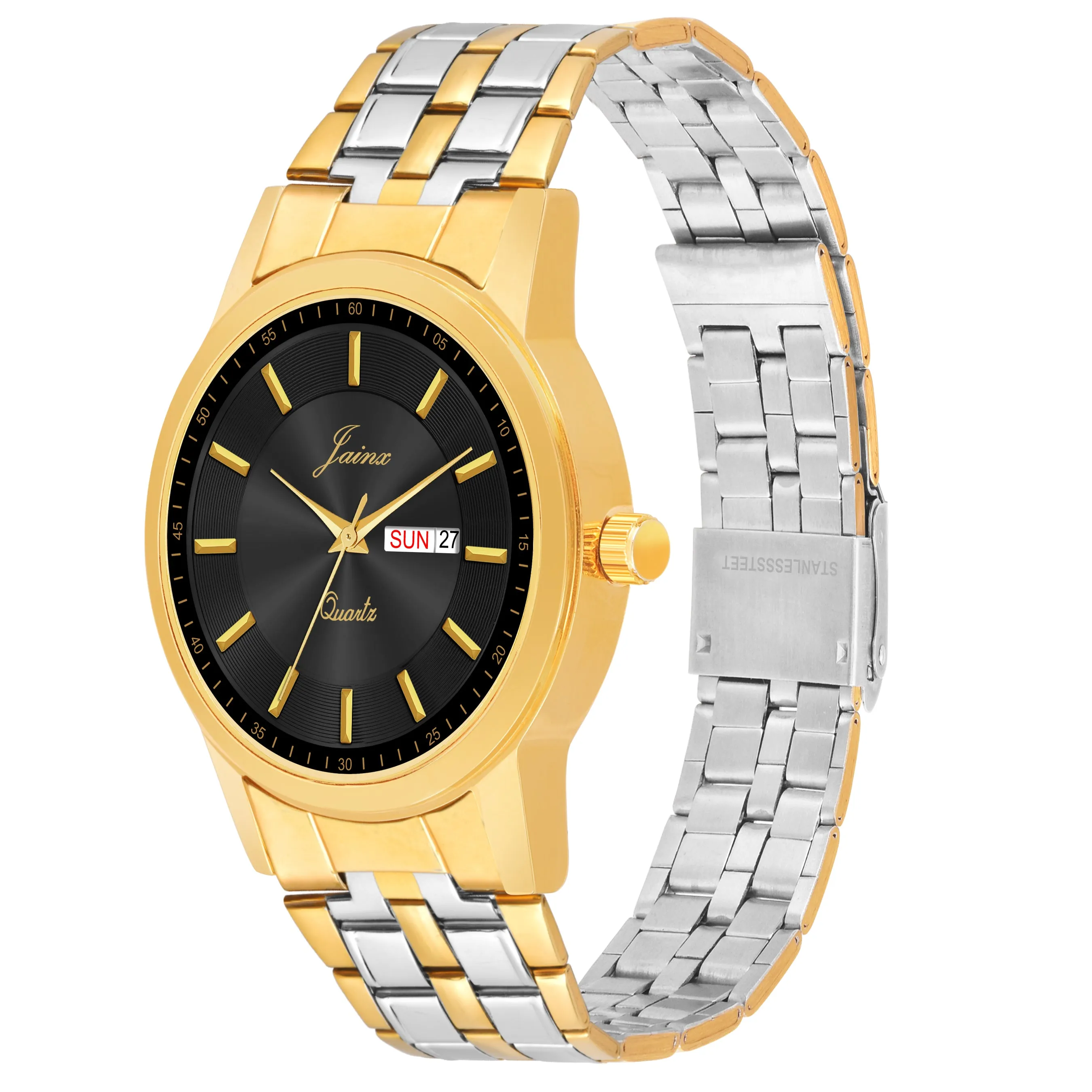 Jainx Premium Day & Date Feature Black Dial Analogue Watch For Men - JM1177