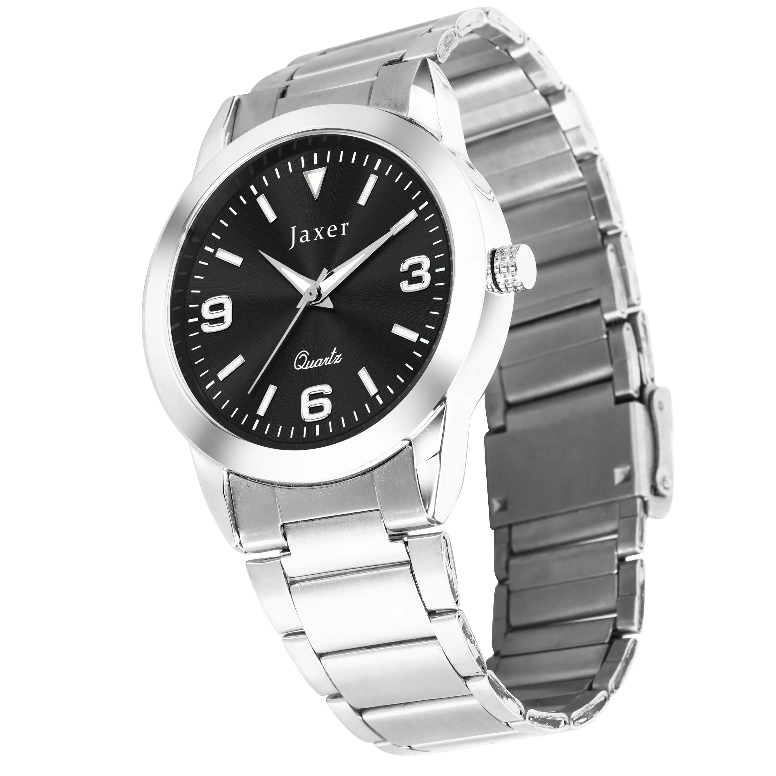 Jaxer Black Dial Steel Chain Analog Wrist Watch for Men - JXRM2181