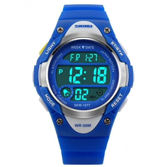 Kids Children Watch Waterproof Electronic LED Outdoor Sports Wrist Watch With Alarm, Calendar, Chronograph, Luminous