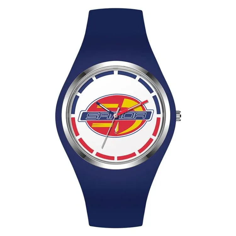 Ladies' Simple Silicone Strap Quartz Watch with Round Dial - SANDA 6077
