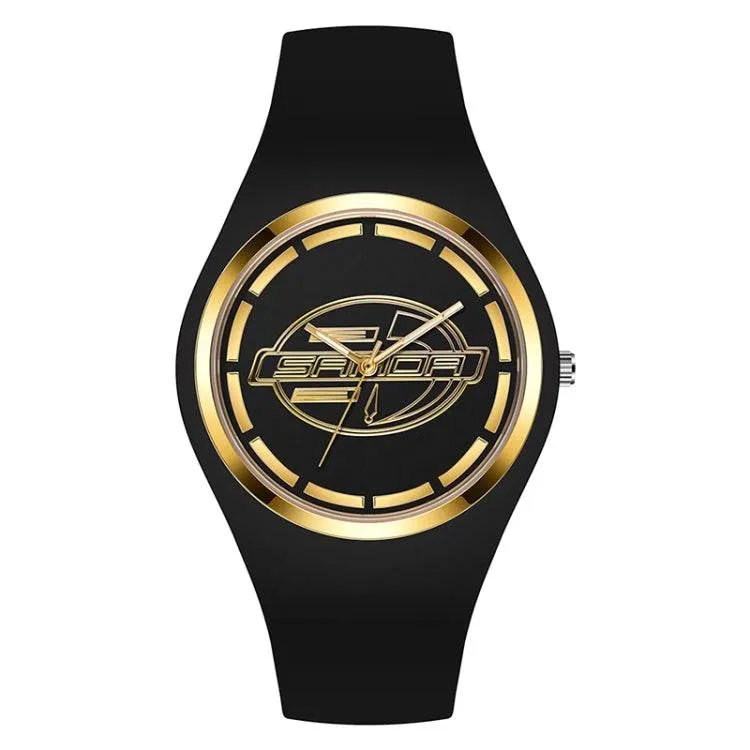 Ladies' Simple Silicone Strap Quartz Watch with Round Dial - SANDA 6077