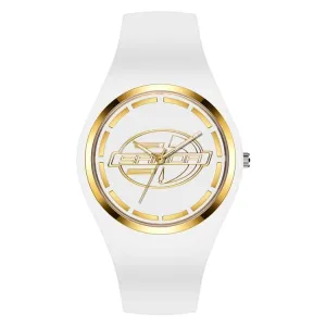 Ladies' Simple Silicone Strap Quartz Watch with Round Dial - SANDA 6077
