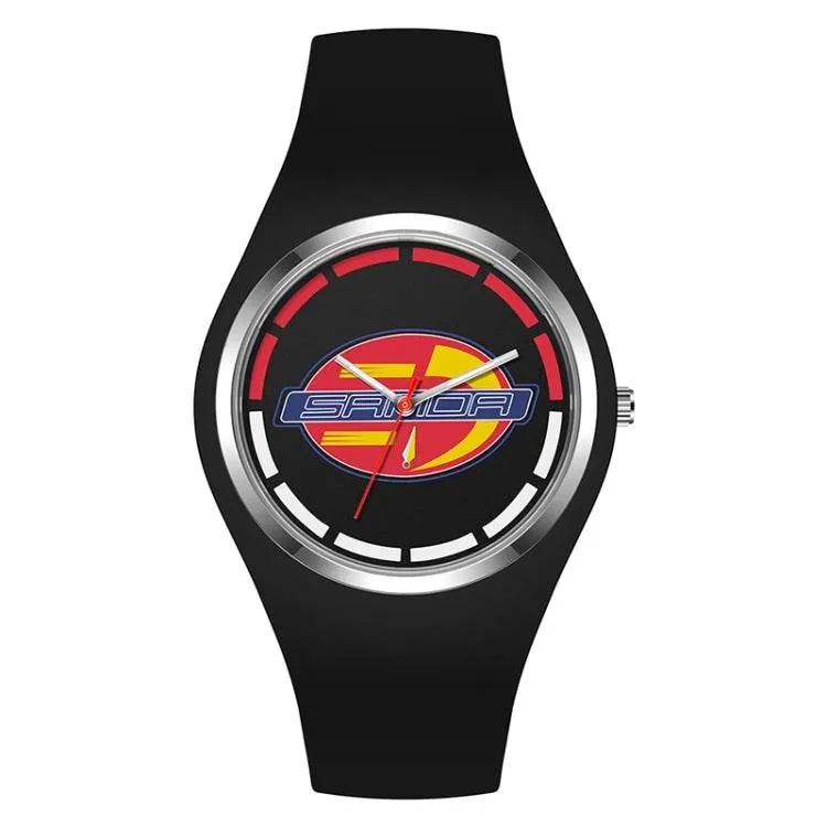 Ladies' Simple Silicone Strap Quartz Watch with Round Dial - SANDA 6077