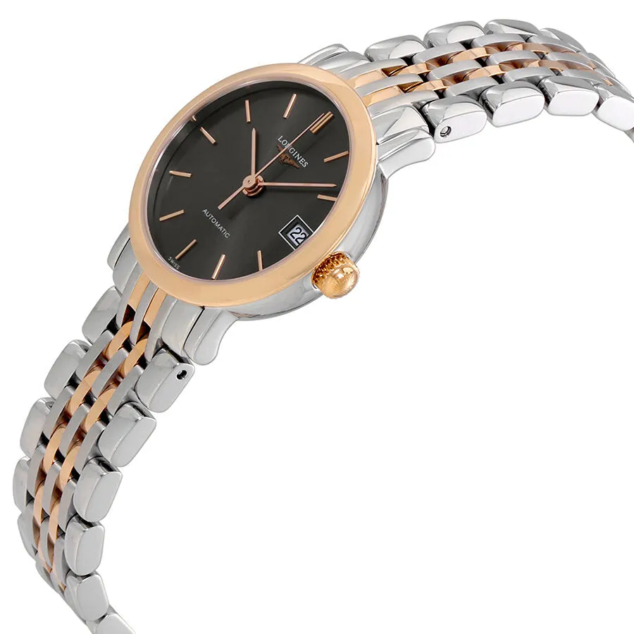 Longines Elegant Grey Dial Automatic Ladies Two Tone Watch L4.309.5.72.7