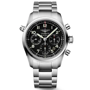 Longines Spirit 42mm Black Dial Automatic Chronograph Gents Watch L3.820.4.53.6