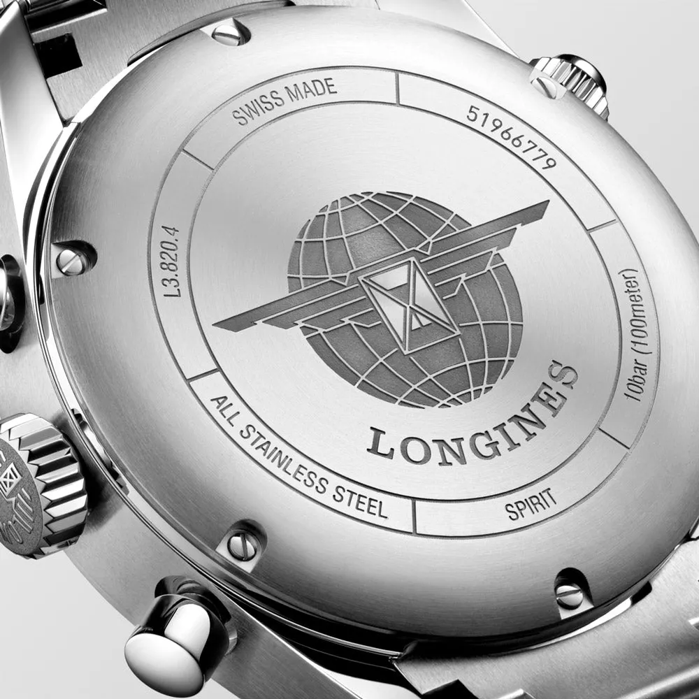 Longines Spirit 42mm Black Dial Automatic Chronograph Gents Watch L3.820.4.53.6