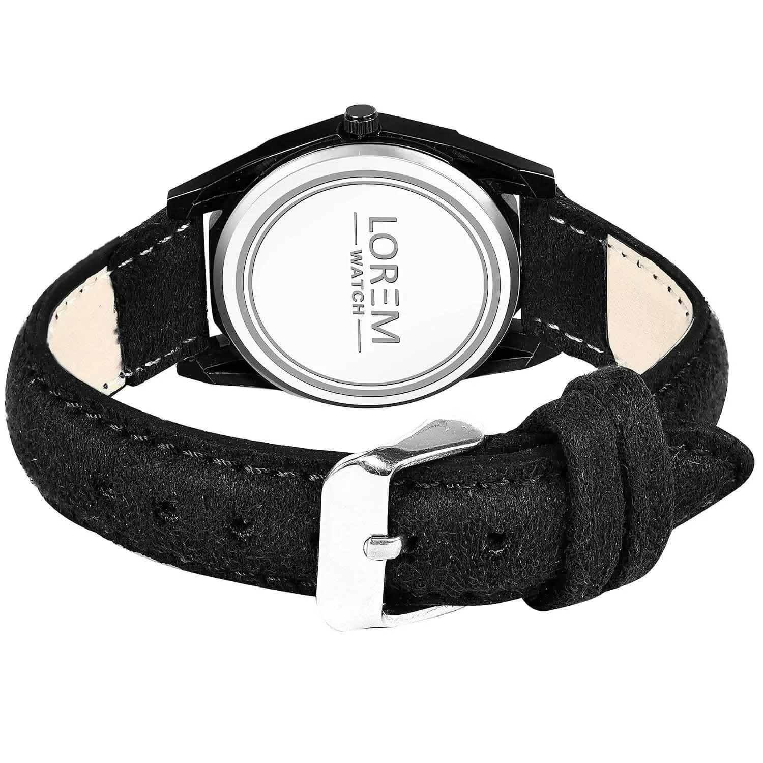 LOREM Black 3d embossed Dial Analog Watch For Women LR328