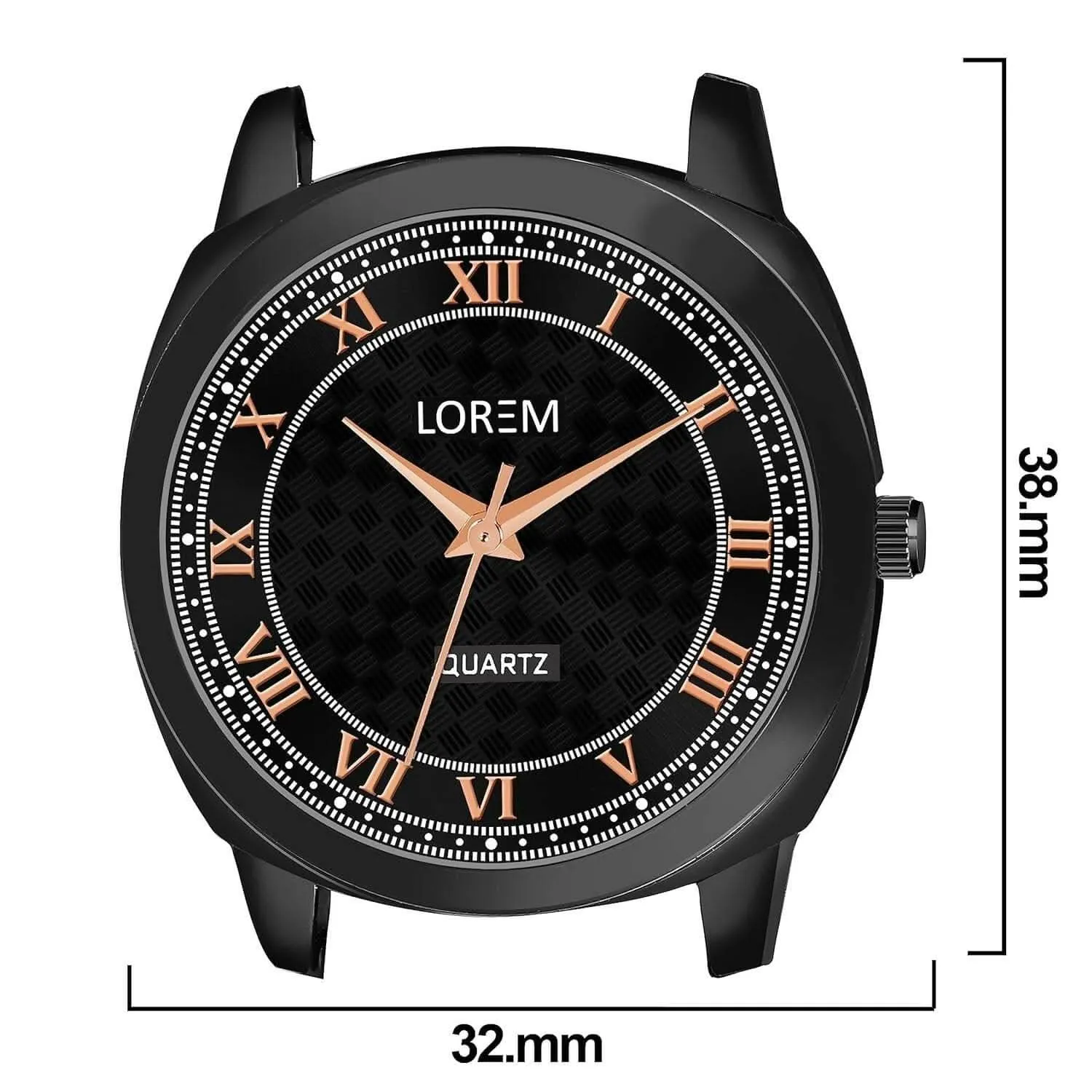 LOREM Black Cubic Designer Printed Dial Analog Watch For Women LR334