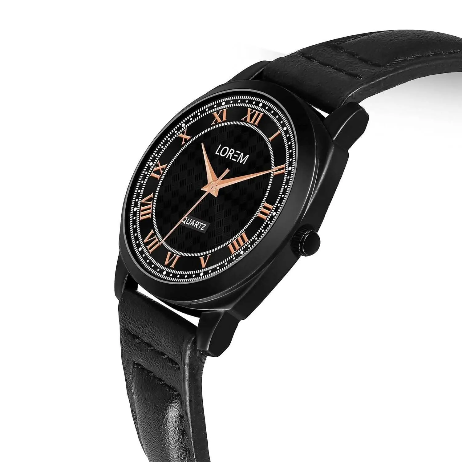 LOREM Black Cubic Designer Printed Dial Analog Watch For Women LR334