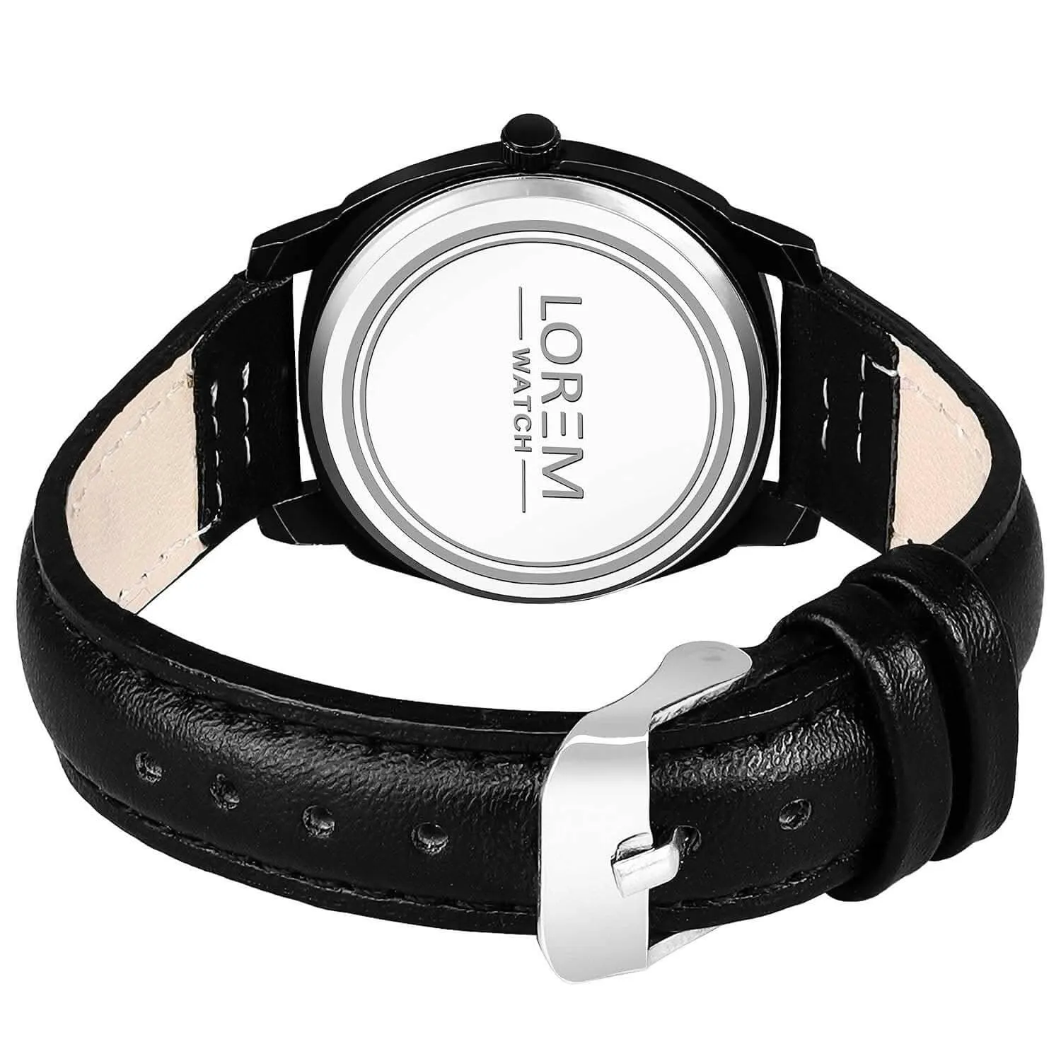 LOREM Black Cubic Designer Printed Dial Analog Watch For Women LR334