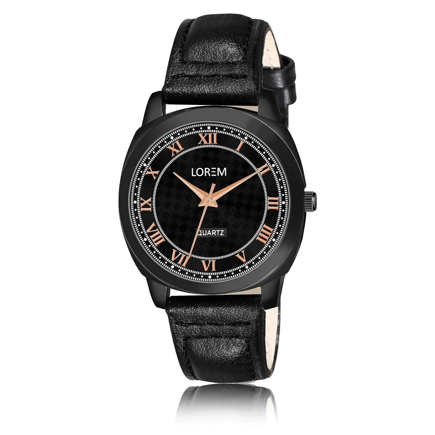 LOREM Black Cubic Designer Printed Dial Analog Watch For Women LR334