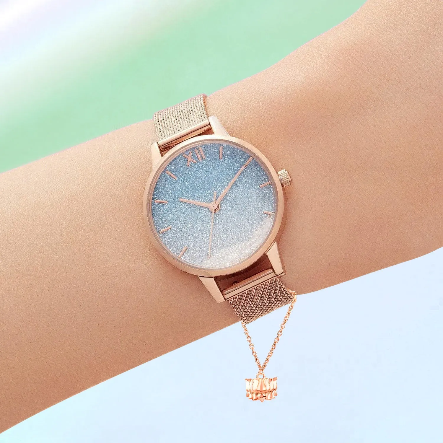 Lotus Shaped Watch Charm
