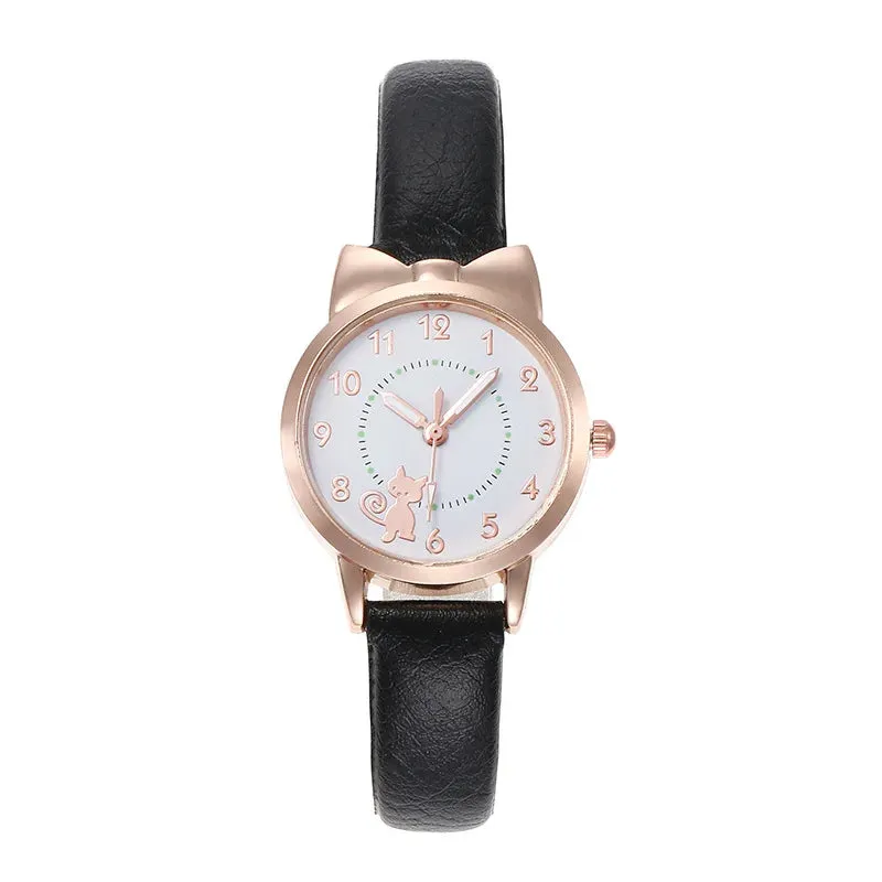 Luminous Kids Children Watch Digital Round Dial Children Watch Leather Strap Quartz Watches Kid Girls Clock Relogio Montre Reloj