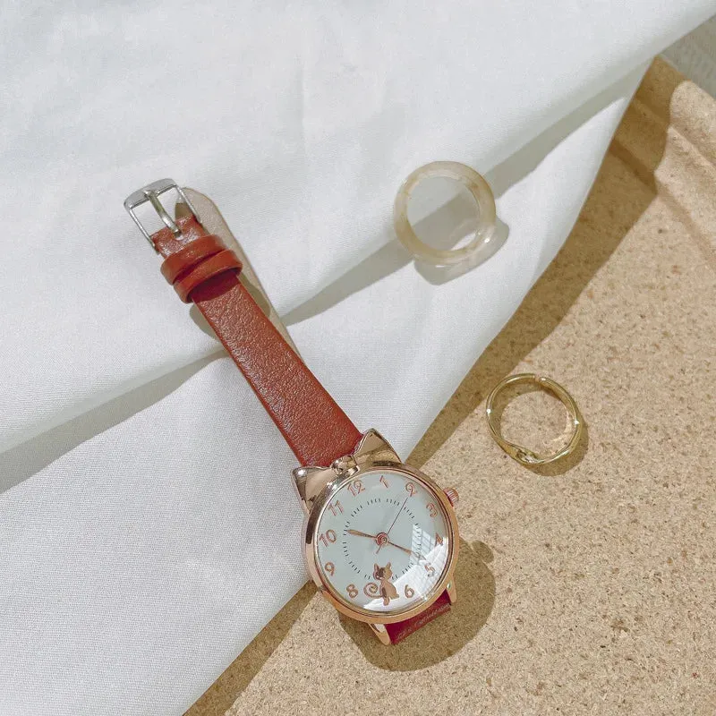 Luminous Kids Children Watch Digital Round Dial Children Watch Leather Strap Quartz Watches Kid Girls Clock Relogio Montre Reloj