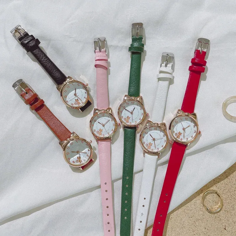 Luminous Kids Children Watch Digital Round Dial Children Watch Leather Strap Quartz Watches Kid Girls Clock Relogio Montre Reloj
