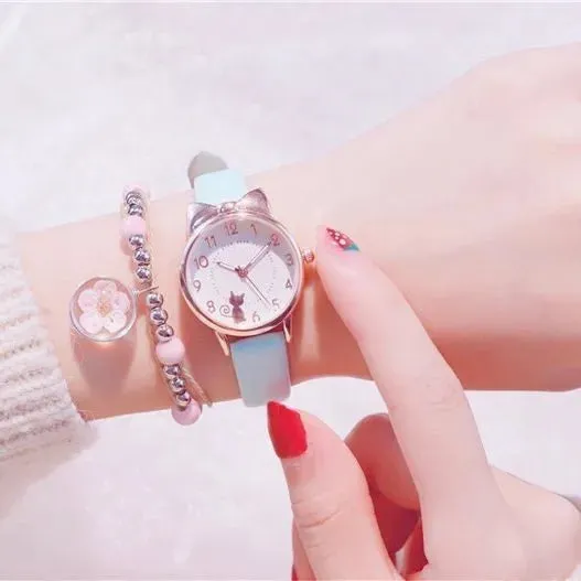Luminous Kids Children Watch Digital Round Dial Children Watch Leather Strap Quartz Watches Kid Girls Clock Relogio Montre Reloj