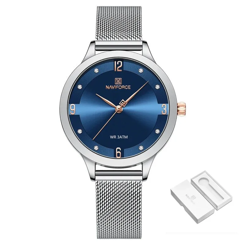 Luxury Women Clock Mesh Belt Elegant Quartz Ladies Watch Delicate Dress Watches