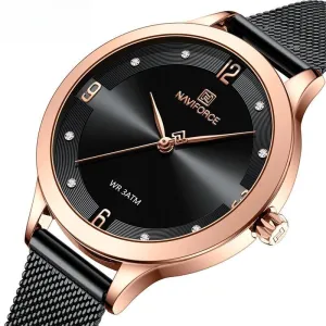 Luxury Women Clock Mesh Belt Elegant Quartz Ladies Watch Delicate Dress Watches