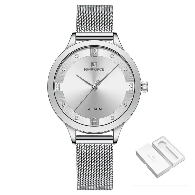 Luxury Women Clock Mesh Belt Elegant Quartz Ladies Watch Delicate Dress Watches