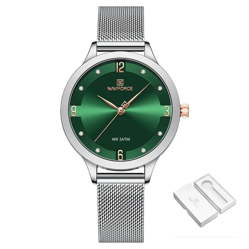 Luxury Women Clock Mesh Belt Elegant Quartz Ladies Watch Delicate Dress Watches