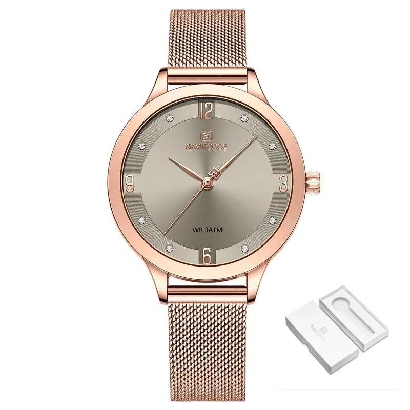 Luxury Women Clock Mesh Belt Elegant Quartz Ladies Watch Delicate Dress Watches