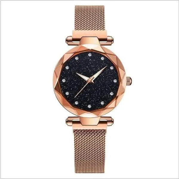 Luxury Women Watches Bracelet Set - Quartz Watch With Mesh Band - Beautiful Bracelet Included