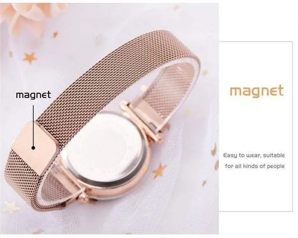Luxury Women Watches Bracelet Set - Quartz Watch With Mesh Band - Beautiful Bracelet Included
