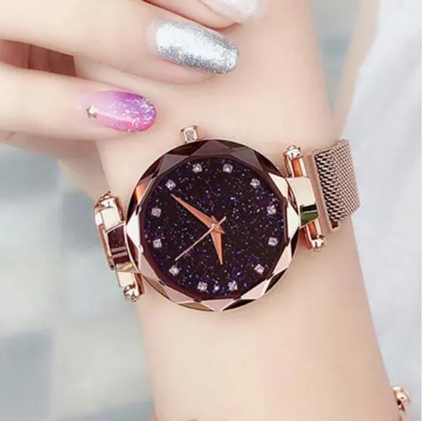 Luxury Women Watches Bracelet Set - Quartz Watch With Mesh Band - Beautiful Bracelet Included
