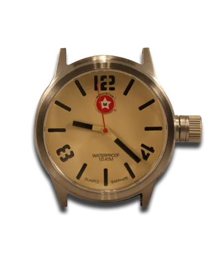 Medium Brown Stressed Leather Cuff Watch Stainless 42MM Sapphire