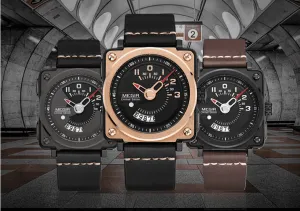 Megir Square Big Dial Watch Calendar Quartz Watch For Men 2040