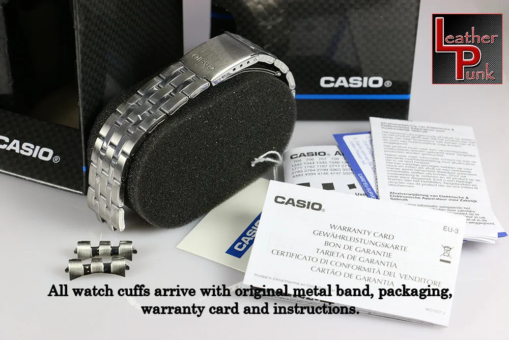 Men's 3" Wide Black Leather Watch Cuff